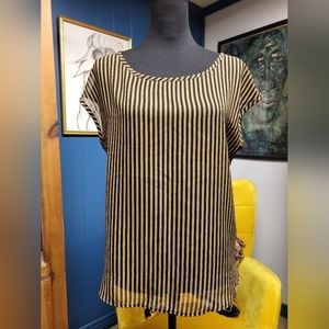 One Clothing Striped Sheer Blouse Size L